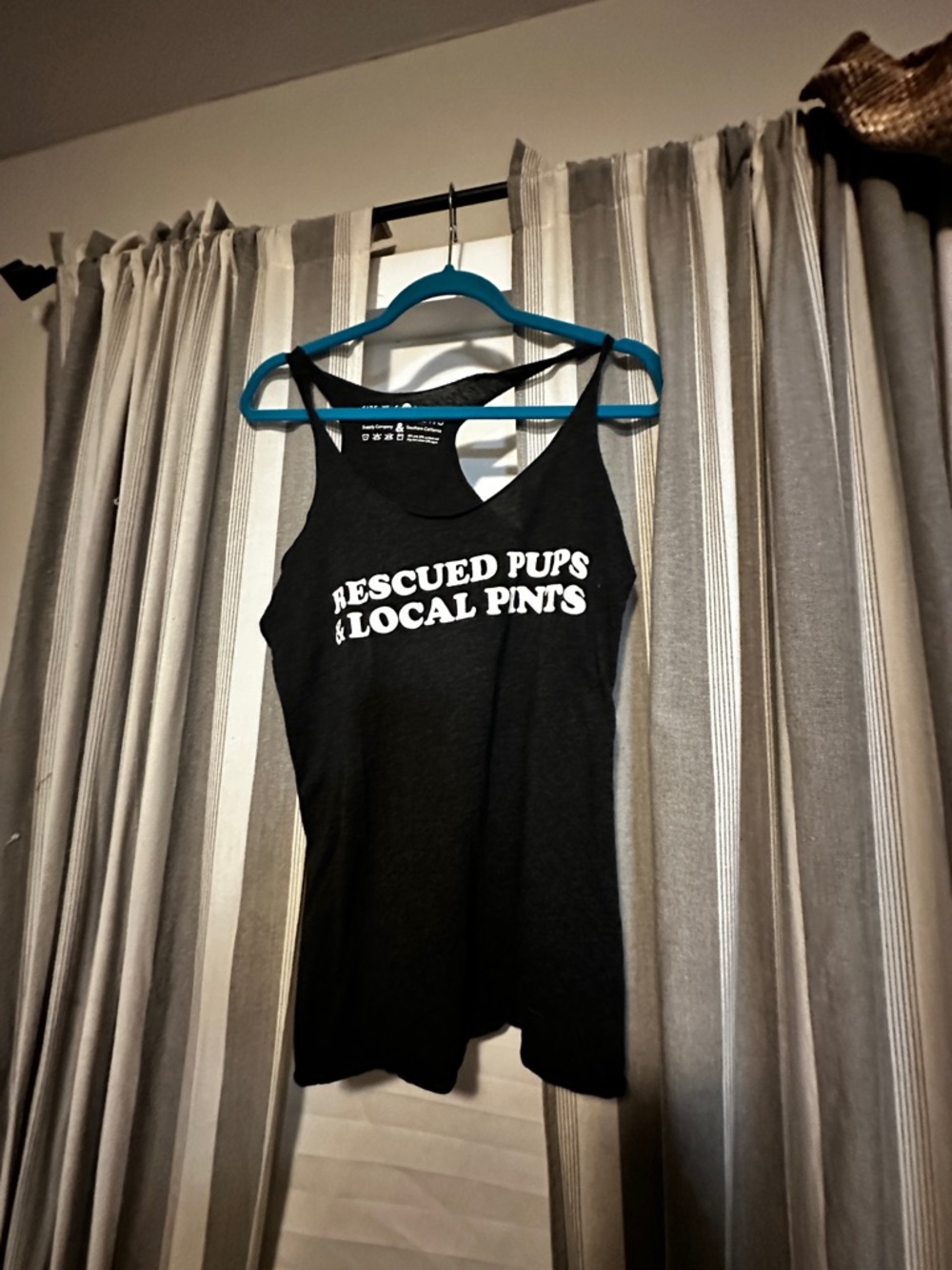 Women's Black Graphic Tank Top - Rescued Pups & Local Pints